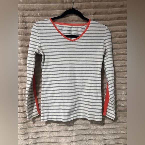 Calvin Klein Performance Tops - Calvin Klein Performance Gray and White Striped V-Neck Top